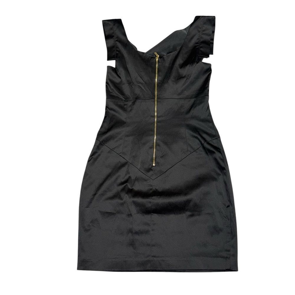 BLACK HALO women’s black Jackie O Satin Classic Sheath sleeveless Dress size 2 - Picture 5 of 8
